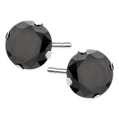 Cercei argint cu pietre negre 10 mm DiAmanti 1CO10ER_B-DIA